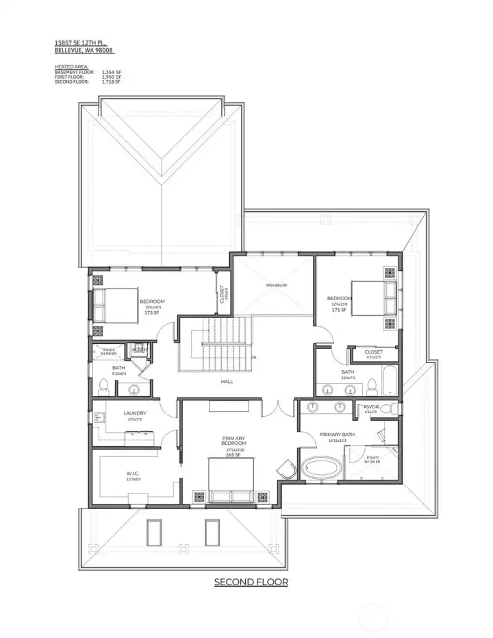 Upstairs floor plan.