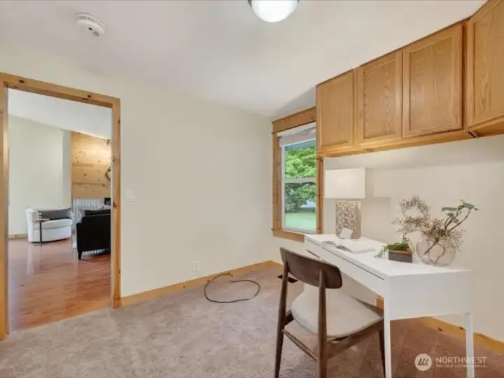 This bedroom looks out toward the front of the home. This bedroom looks out toward the front of the home.
