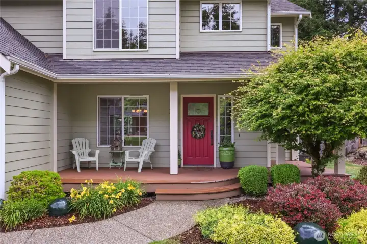 Relax on covered front porch.