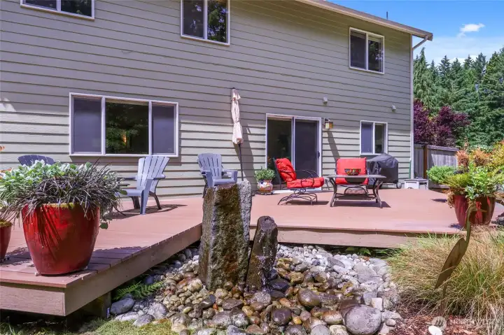 Great setting to sit and relax and listen to the water feature.