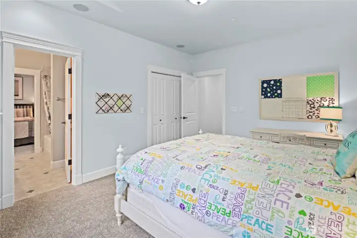 Spacious 3rd bedroom with large walk-in closet and also connected to the Jack and Jill bath.