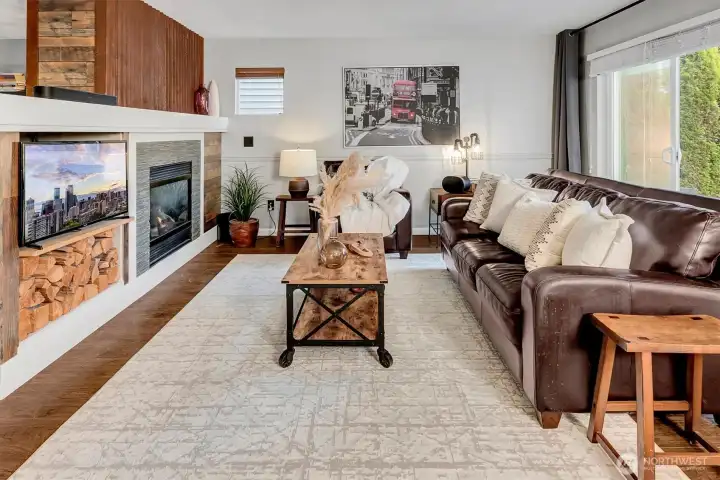 Cozy up to the gas fireplace on cooler days and nights. Cozy up to the gas fireplace on cooler days and nights.