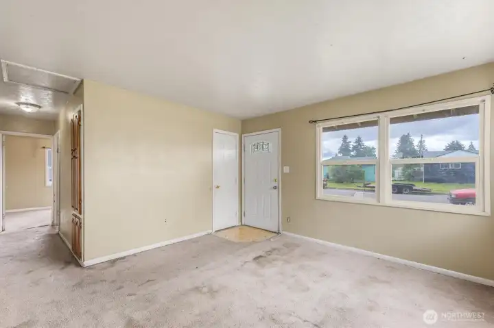 Living room with large windows