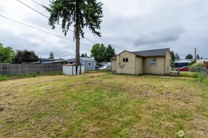 Fenced back yard