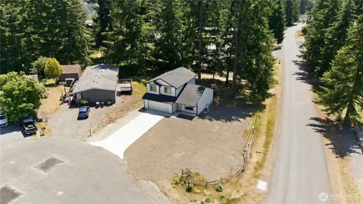 Located on a large corner lot