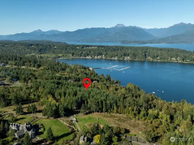 Private 5+ acre lot with breathtaking water views, construction-ready for your custom designed home.