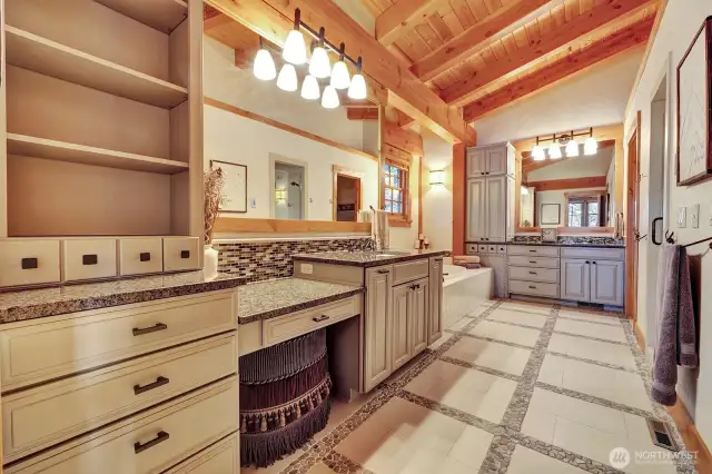 Spacious primary bath.
