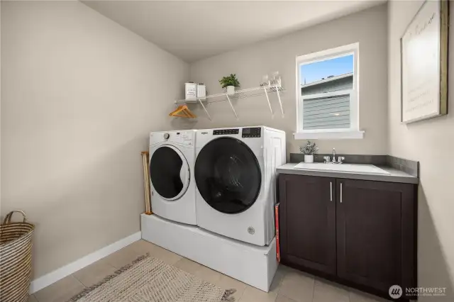 Laundry room with utility sink