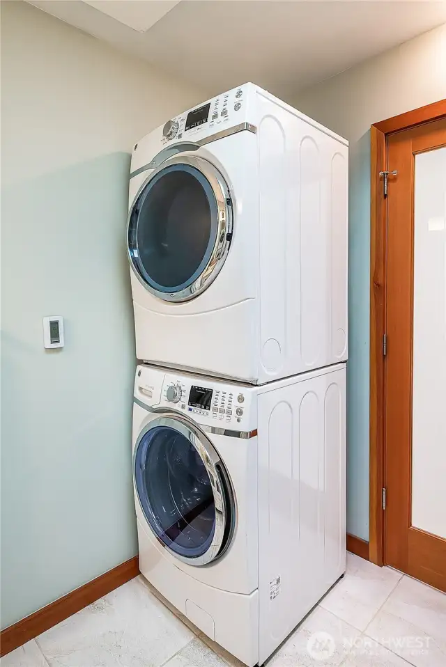 Laundry in main bath.