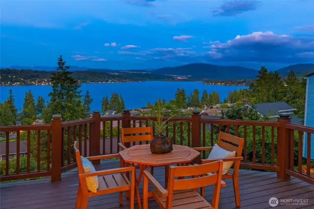Every living space has access to it's own deck, and they are all connected.