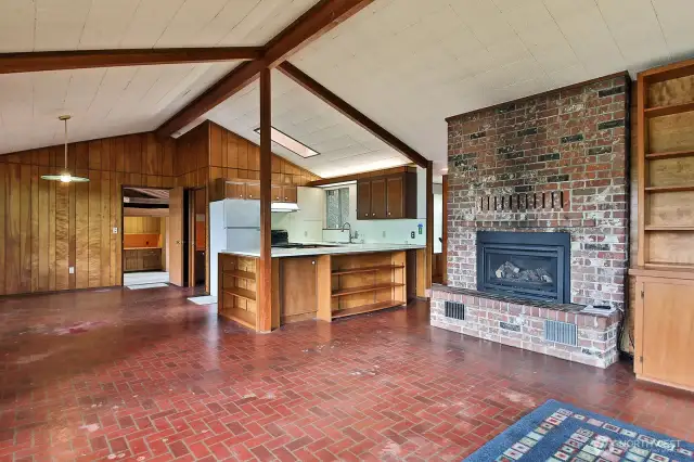 Fireplace has been converted from wood burning to propane.