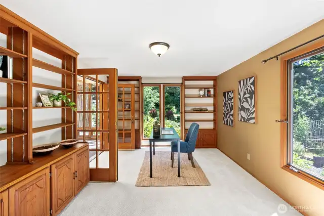 Library large enough for an office and family room