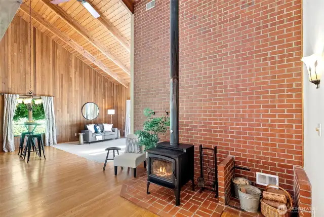 Wood burning fireplace to enjoy throughout entire home.