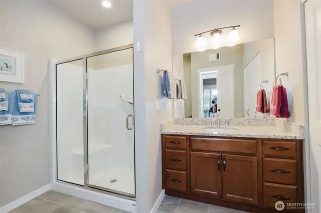 Second bath with view of shower