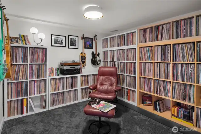 The record room makes a great office, yoga studio, gaming room or anything you need a little extra space for!