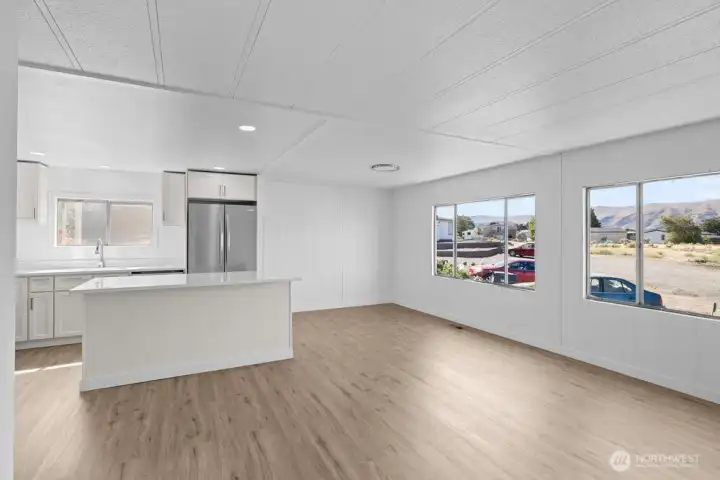 Living room, Dining room, Kitchen