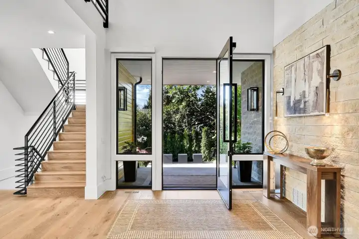 Entry of home and stairway to upper level