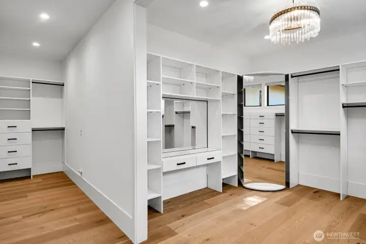 Dual walk-in closets serve the Primary bedroom