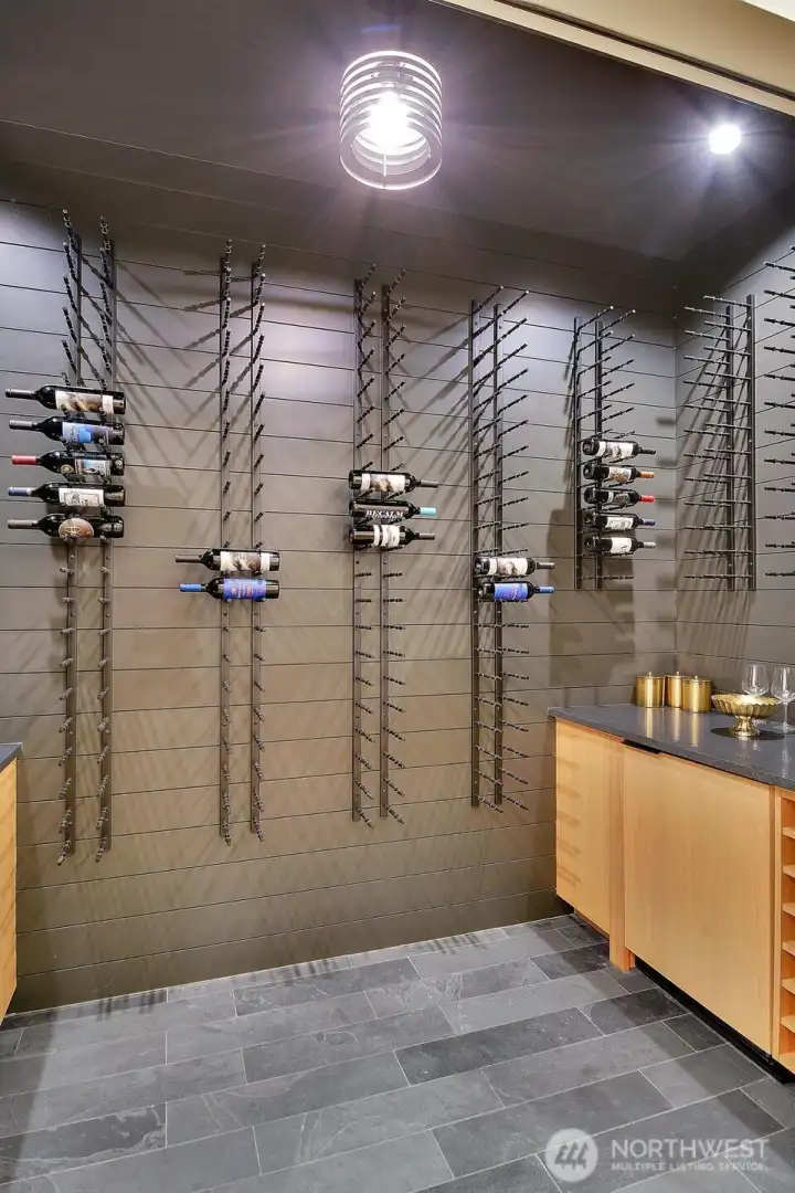 Climate controlled wine room in lower level