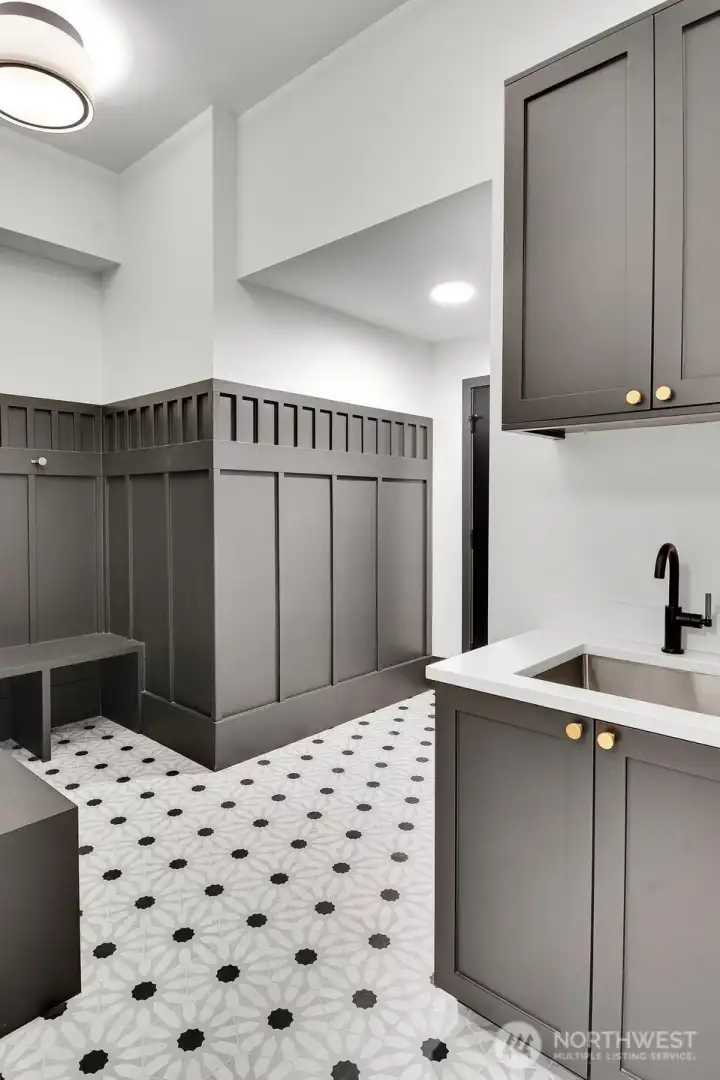 Mud room in lower level