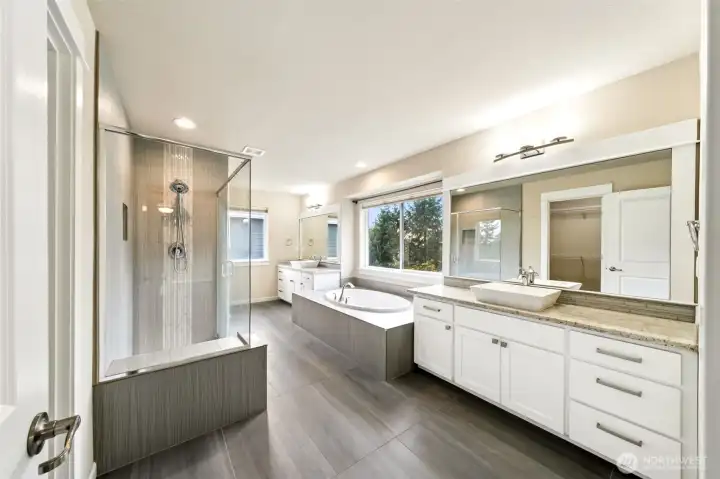 Top down shades in the bathroom
