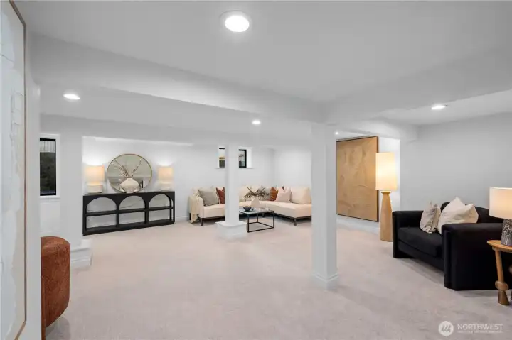 The lower level bonus room is huge and extremely versatile! Games, movie-watching and much more.