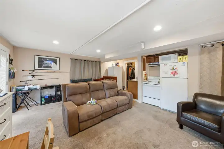 View of the living area and kitchen in rental unit!