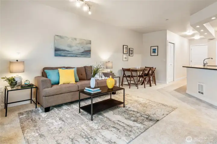 This unit only has one shared wall, making the space exceptionally quiet and private.