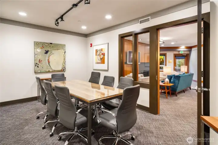 This conference room is great for work meetings, board game nights, or whatever else you can imagine.