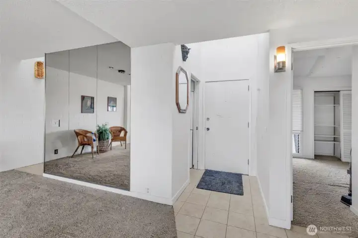 Looking west towards the entry.