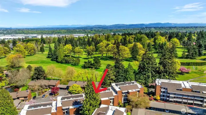 Drone shot looking east.