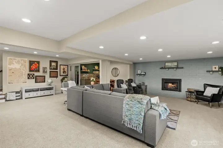 Another cozy fireplace.  All the doors, window casing and baseboards have been re-done here, too.