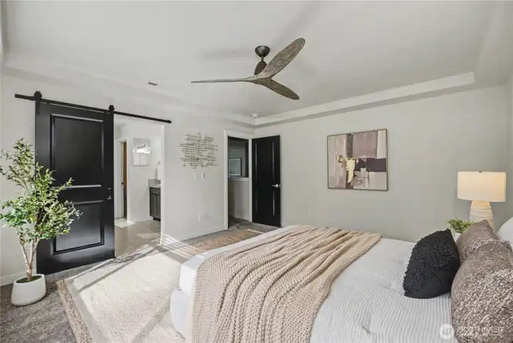 Custom Barn Door to Primary Bathroom