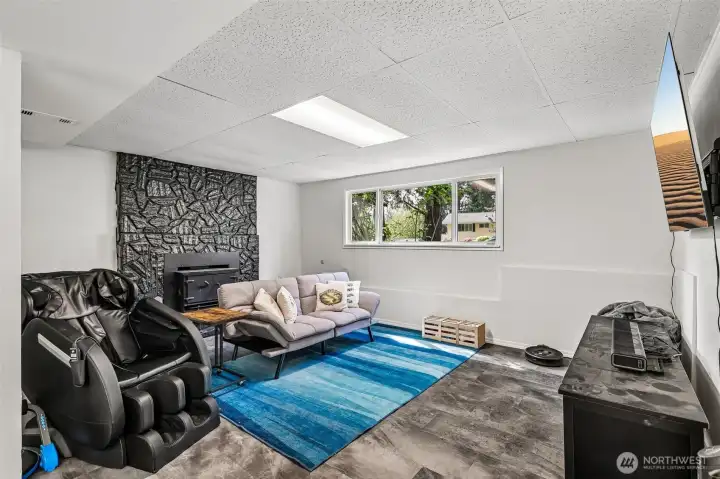 Downstairs entertainment room or living room for an ADU