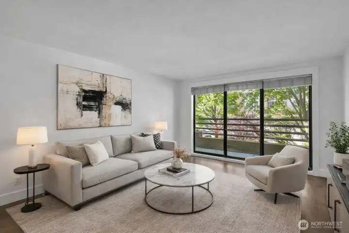 Living room. Photo has virtual staging Living room. Photo has virtual staging