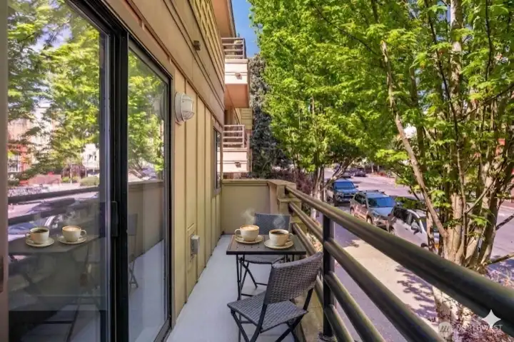 Unit balcony. Photo has virtual staging Unit balcony. Photo has virtual staging
