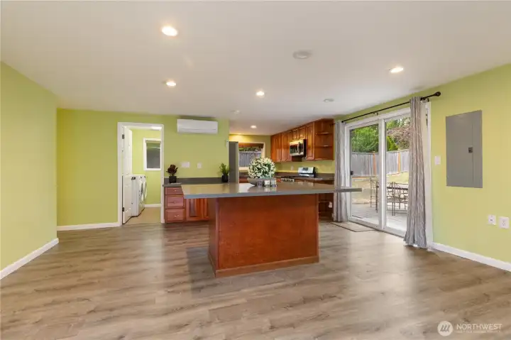 Just off the kitchen, you’ll find an outdoor balcony with easy access for indoor-outdoor living.