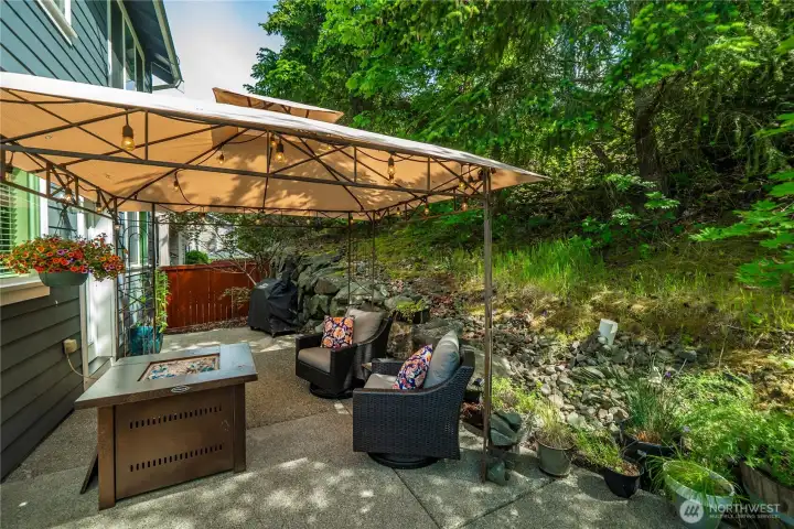 Enjoy your favorite beverage under the covered gazebo.