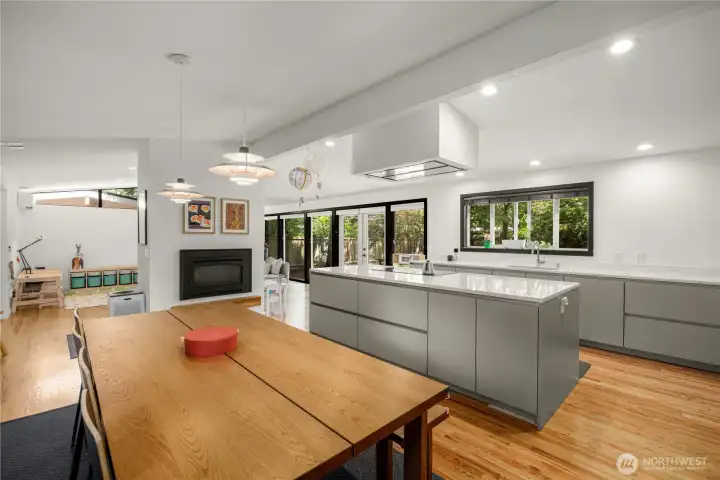 View: Dining Area/Kitchen/Living Room & Back Yard (partial)
