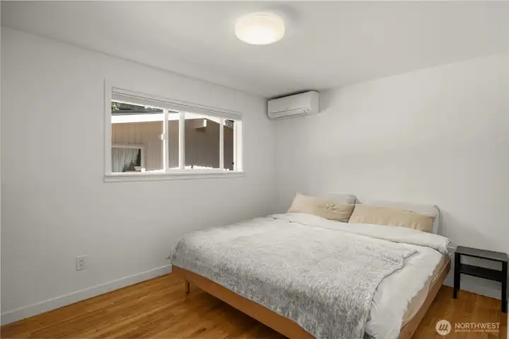BR#2: Well-sized, bright secondary bedrooms with hardwood floors, flexible layouts, and Mitsubishi ductless mini-split climate control.