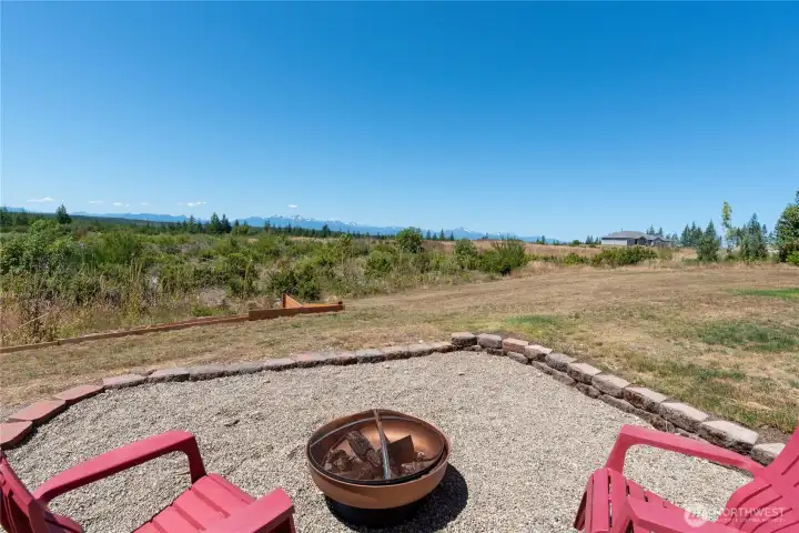 Firepit that looks out to the Olympics Firepit that looks out to the Olympics