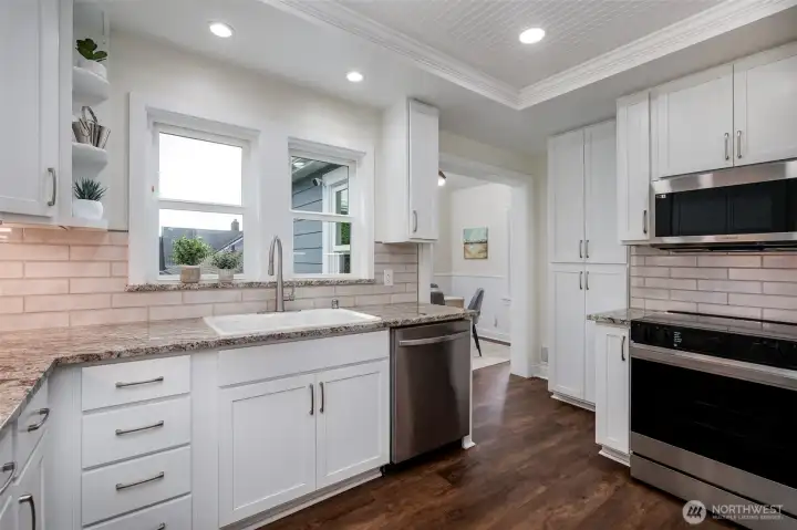 Period correct updated kitchen. Period correct updated kitchen.