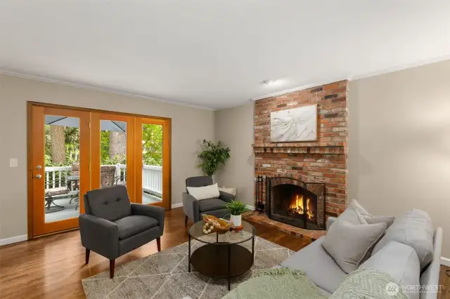 Family room leads to TREX deck and massive backyard.