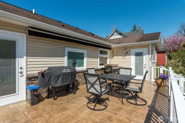 Stunning stamped concrete deck!