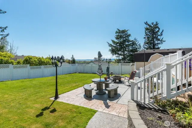 Concrete patio set stays with the home!
