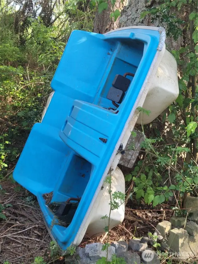 Paddle boat that floated onto farm and never claimed.
