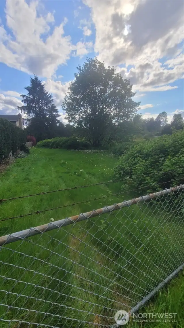 A stream runs all along one length of the farm and is an inlet to the lake. Pic doesn't show stream but just looking out toward that area.