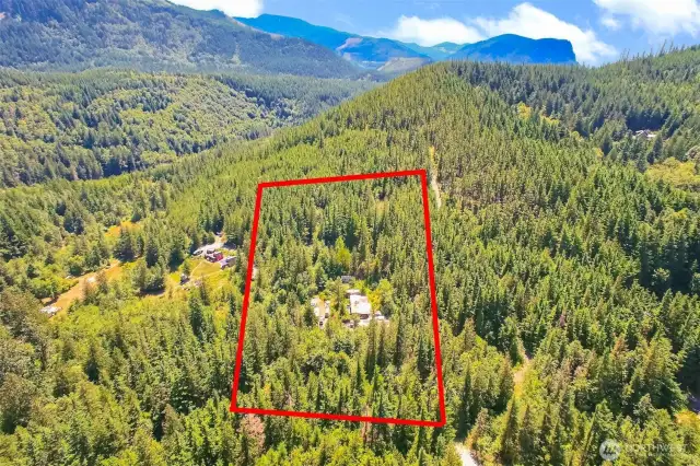 Aerial View - Property line estimate - not actual.