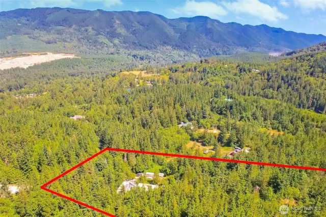 Aerial View - Property line estimate - not actual.