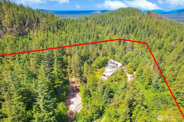 Aerial View - Property line estimate - not actual.
